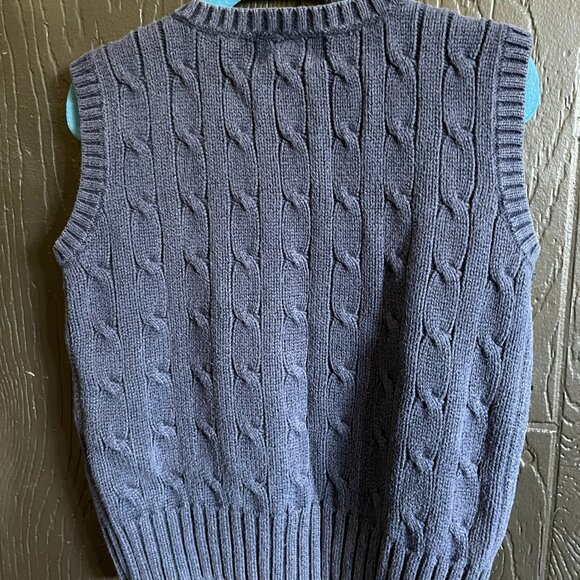 Polo Ralph Lauren Boys Cable-Knit Sweater Vest - Size 4/4T - Navy with Pony Logo - Picture 2 of 4